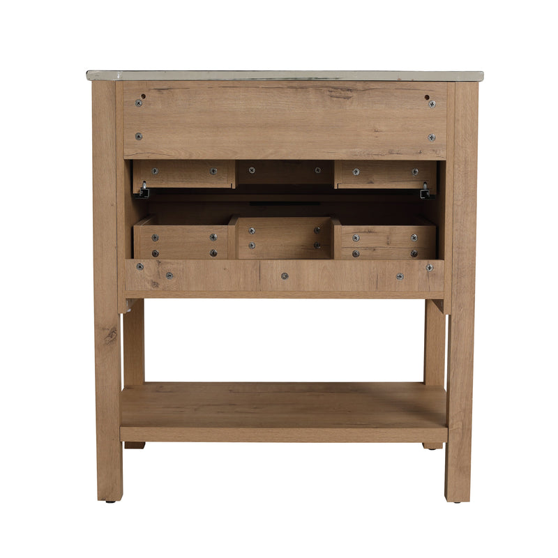 30 Inch Bathroom Vanity Plywood With 2 Drawers (BMO-BL9075BK)