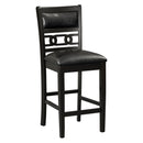 5-piece Counter Height Dining Round Table Set with One Faux Marble Top Dining Table and Four PU-leather Chairs,Dark Espresso