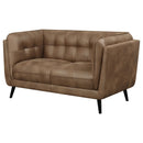 Maximillion - Tuxedo Arms Loveseat - Brown by HouseOfZazla