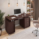 Techni Mobili Complete Workstation Computer Desk with Storage, Chocolate