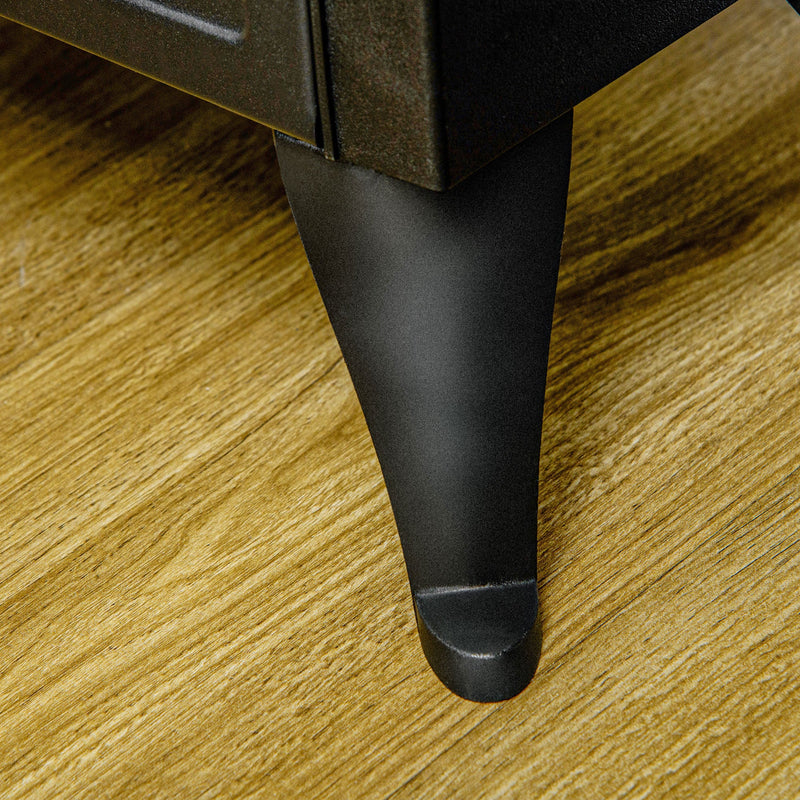 17" Electric Fireplace Stove with Two Heating Modes, Freestanding Fire Place Heater with Realistic Logs LED Flame, Adjustable Temperature, Overheat Protection, 750W/1500W, Black