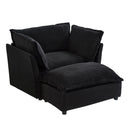 Modern Cozy Upholstered Armchair Sofa With Movable Ottoman by HouseOfZazla