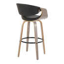 Symphony - Mid-Century Modern Fixed Height Barstool With Swivel With Round Footrest (Set of 2) by HouseOfZazla