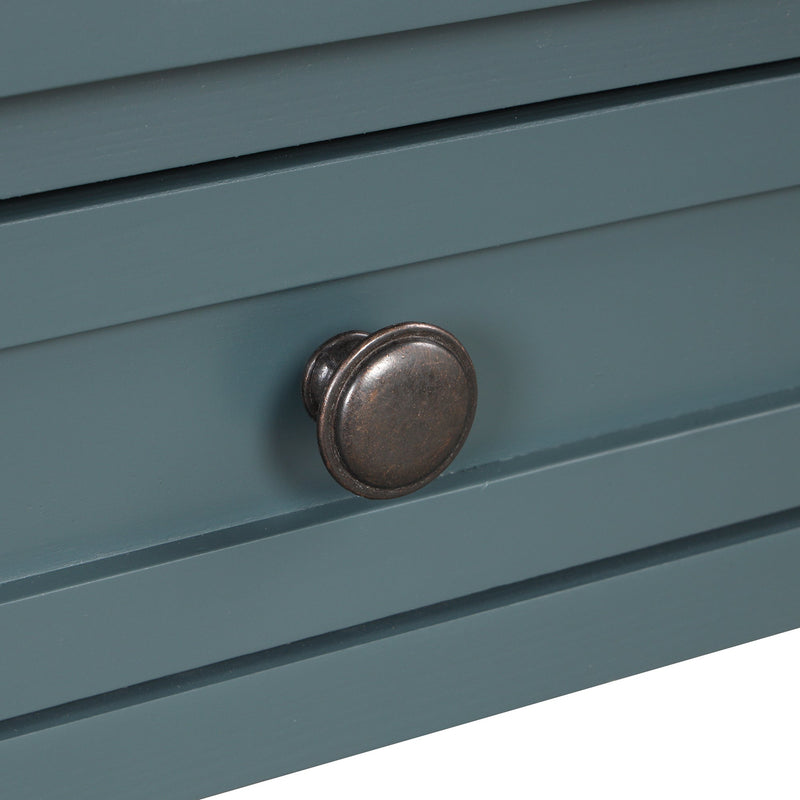 36" Farmhouse Pine Wood Console Table Entry Sofa Table with 4 Drawers & 1 Storage Shelf for Entryway Living Room Bedroom Hallway Kitchen (Blue)