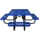 Square Outdoor Steel Picnic Table, With Umbrella Pole by HouseOfZazla