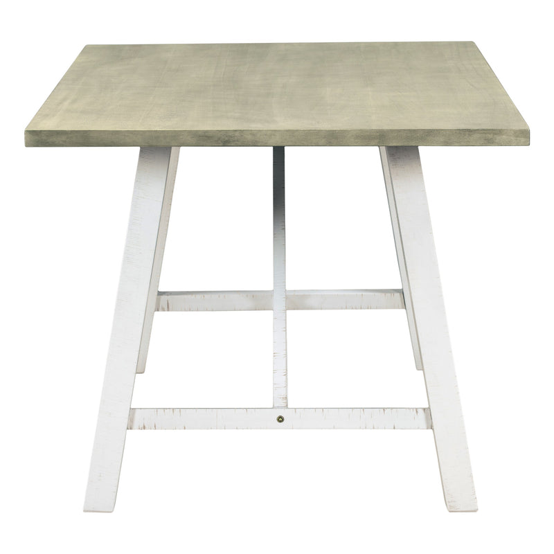 6 Piece Dining Table Set Wood Dining Table and chair Kitchen Table Set with Table, Bench and 4 Chairs, Rustic Style, White+Gray