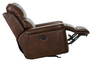Ceretti - Power Wall Hugger Recliner - Brown Top Grain Italian Leather Match
