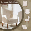 Accent Chair With Birch Wood Legs - White by HouseOfZazla