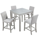 5 Piece Counter Height Table Set, Square Table And 4 Upholstered Chairs by Unique Piece Furniture