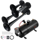 Train Horns Kit, 4 Trumpet Air Horn Kit, 150dB for Pickup Trucks by HouseOfZazla