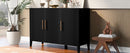 U-Style Wavy 3-Door Sideboard with Solid Pine Legs