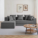 106.5" Convertible L-Shaped Sectional Sofa Bed