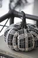Light Plaid Pumpkin, For Holiday Halloween Decor - Black / White by HouseOfZazla