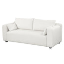 82x36" Modern Loop Yarn Fabric Sofa, One-Piece Seat Frame, Minimalist 2-3 Seat Couch Easy to Install, Loveseats with Extra Wide Domed Arms for Living Room, Bedroom, Apartment, Office(2 Pillows)