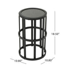 Outdoor Powder Coated Side Table - Gray by HouseOfZazla