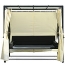 2-3 People Outdoor Swing Bed, Adjustable Curtains, Suitable For Balconies, Gardens And Other Places
