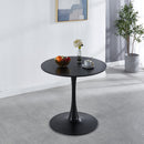 31.5" Black Tulip Table Mid-century Dining Table for 2-4 people With Round Mdf Table Top, Pedestal Dining Table, End Table Leisure Coffee Table
