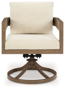 Serene Bay - Swivel Chair With Cushion (Set of 2) - Dark Brown / White
