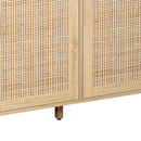 62.20"Elegant and Functional 4-Door Rattan Decorative Storage Cabinet,for Bedroom,Living Room,Office,Easy Assembly