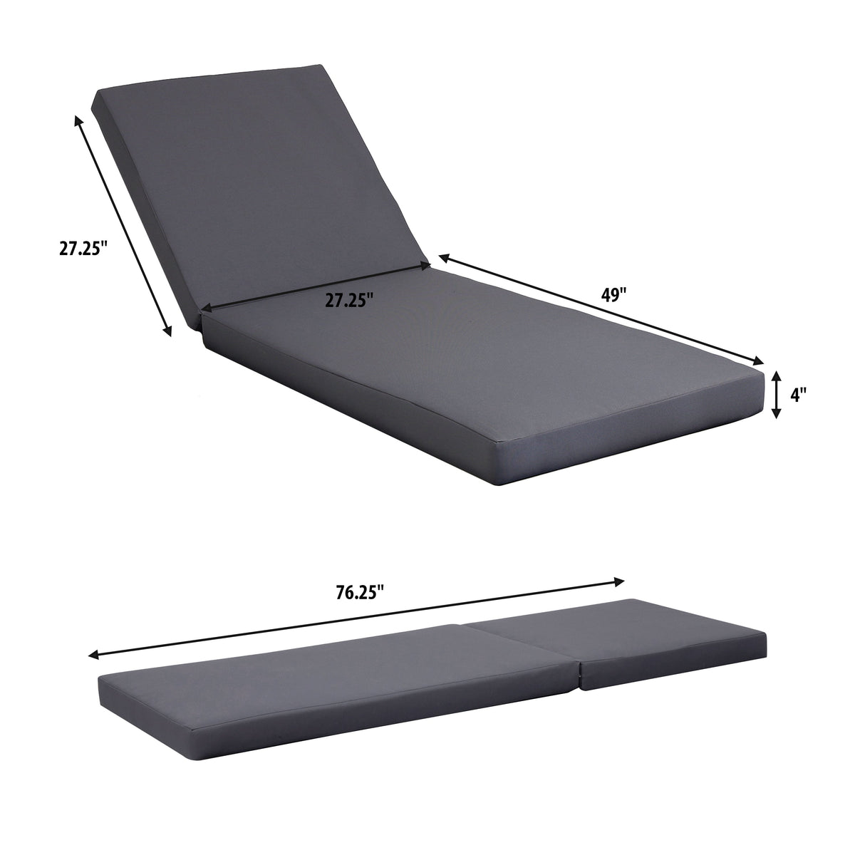 Lounge Chaise Set - Acacia Wood with Water-Resistant Cushions, photo 3 of 10