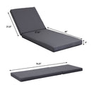 Lounge Chaise Set - Acacia Wood with Water-Resistant Cushions