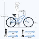 7 Speed Bicycles, Multiple Colors 26"Inch Beach Cruiser Bike