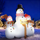 6.1' Inflatable Outdoor Christmas Display - Three Snowmen