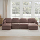 137" Oversize Chenille U-Shaped Sofa