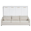 Murphy Cabinet Bed With Folding Sofa, Built In Storage Shelves And LED Light by Unique Piece Furniture