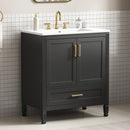 Elegant Fluted Bathroom Vanity With Sink, Soft Close Doors & Drawer by HouseOfZazla