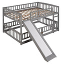 Low Bunk Bed With Slide, Fence And Ladder by HouseOfZazla