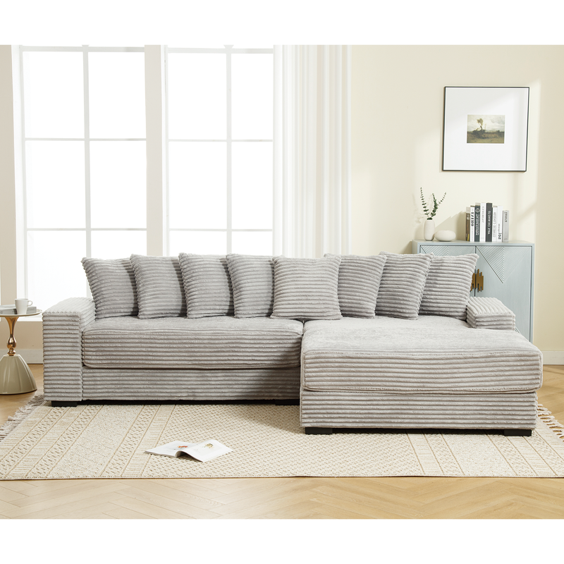 Walker Edison | Corduroy Right L-Shaped Sectional Cloud Couch