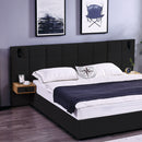 Upholstered Hydraulic Platform Bed With Storage Shelves, Reading Lamps, USB Port
