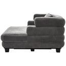 Oversized Chaise Lounge Sofa Bed with Deep Seat and Layered Armrests by HouseOfZazla