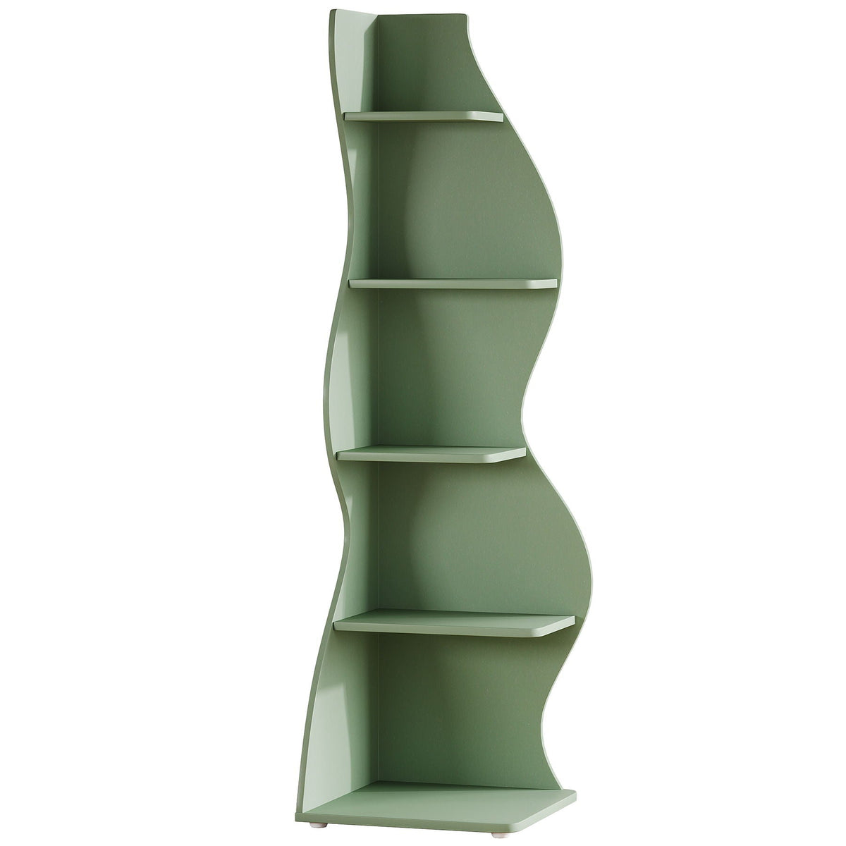 5 Tier Wavy Corner Bookshelf And Plant Stand For Living Room, photo 15 of 24