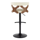 Gardenia - Contemporary Adjustable Barstool, Swivel With Rounded T Footrest (Set of 2) by HouseOfZazla
