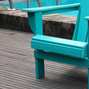 Adirondack Folding Chair with Dual Cup Holders - Lake Blue