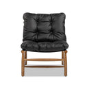 Oxford Leather Mid-Century Modern Accent Chair - Noir Black by HouseOfZazla