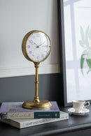 6.5x5.9x15.2' Vintage Inspired Gold Iron Table Clock by HouseOfZazla