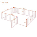 Metal Floor Bed Frame With Fence And Door by HouseOfZazla