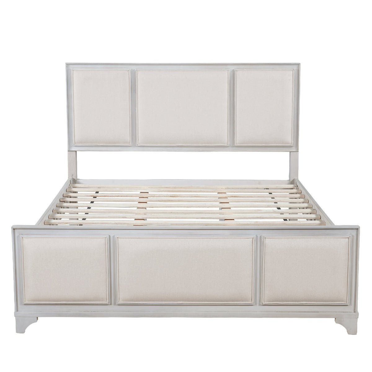 Queen Size Wooden Bed Frame with Upholstered Headboard, photo 6 of 10