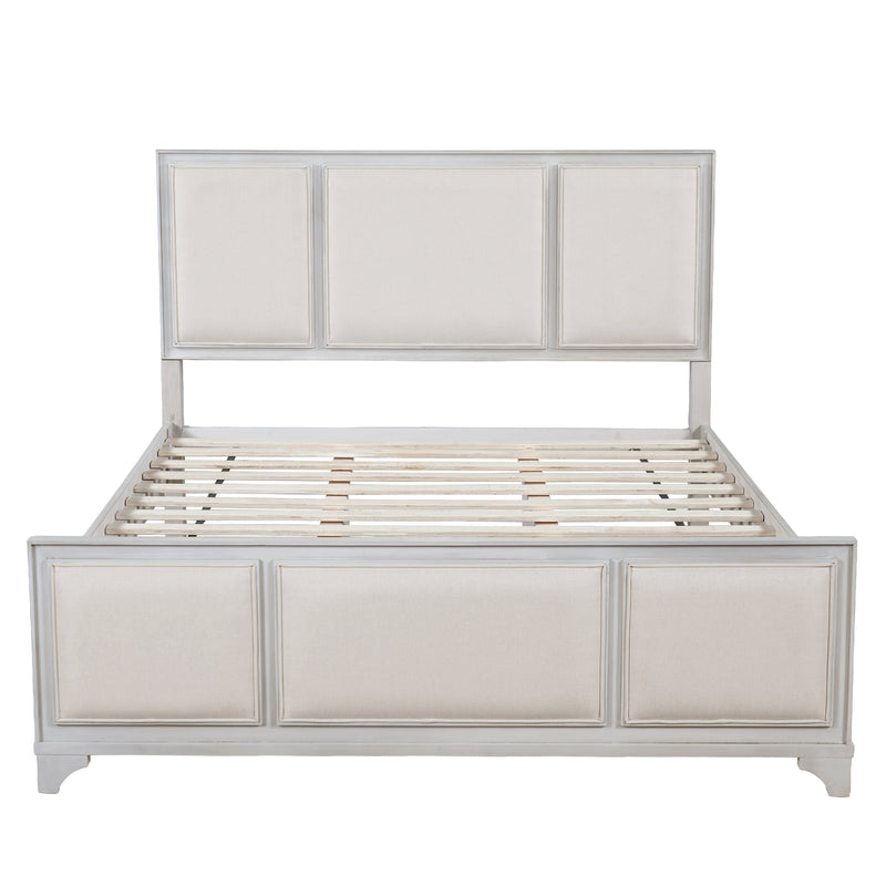 Queen Size Wooden Bed Frame with Upholstered Headboard, photo 6 of 10
