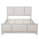 Queen Size Wooden Bed Frame with Upholstered Headboard