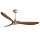 Outdoor Ceiling Fan No Light With 3 Blades Smart App Control - Brushed Nickel