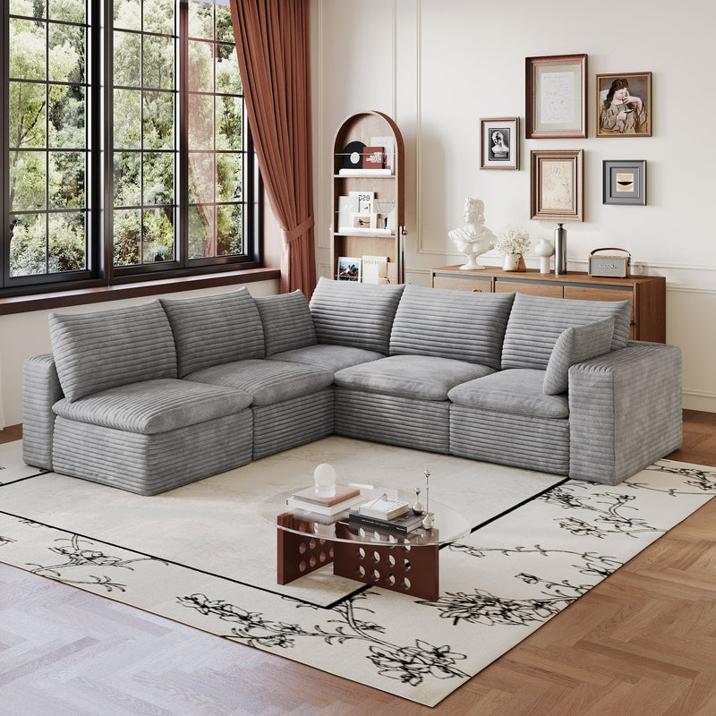 Cloud Sofa - 99*103" Corduroy Fabric, photo 3 of 10