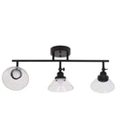 Catalina 23"W 3-Light LED Track Bar Light Fixture, Matte Black with Clear Glass Shades by LampsUSA