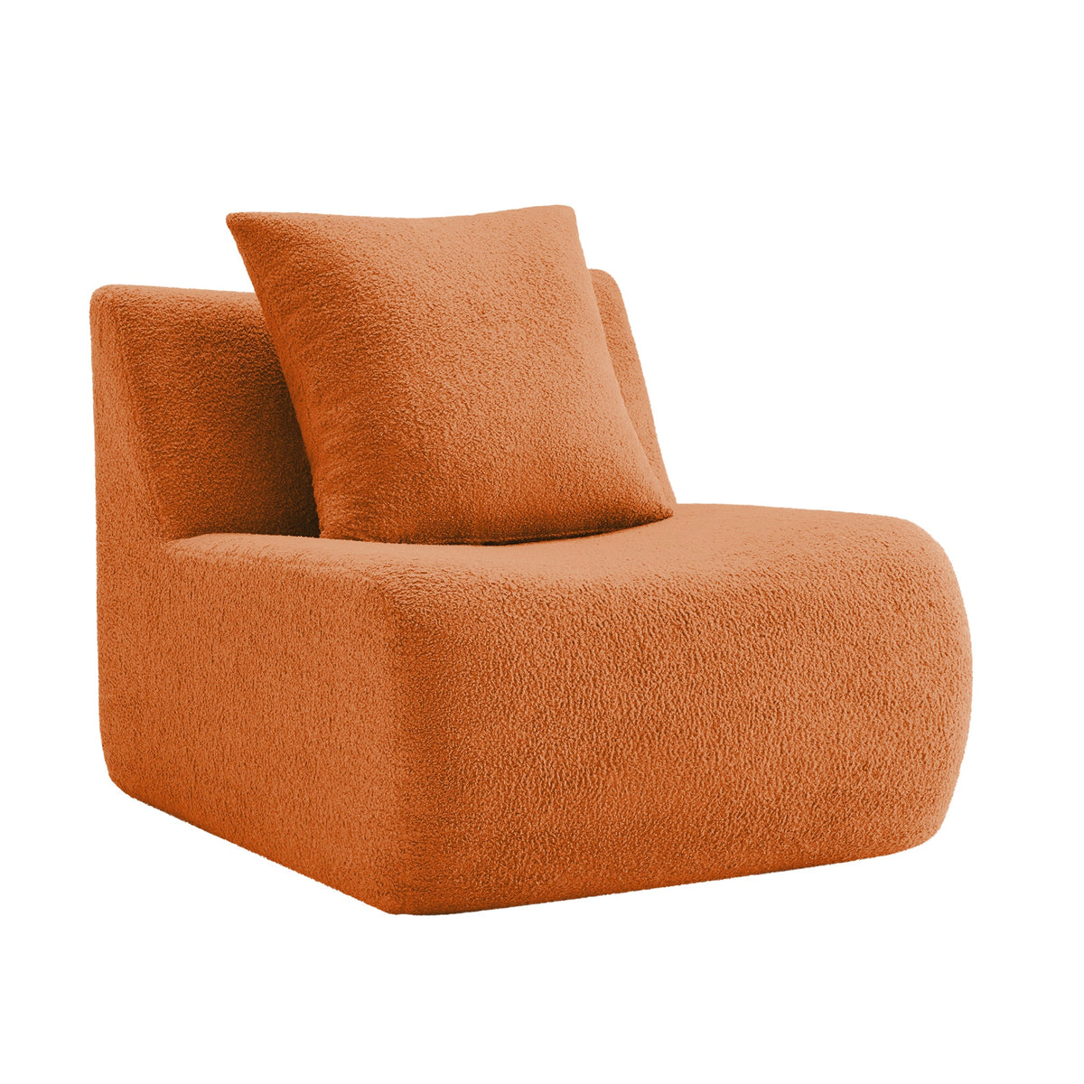 Armless Sofa With Pillow Teddy Fabric - Orange, photo 4 of 6