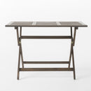 Blissique Outdoor Foldable Wood Dining Table With Slat Design