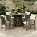 Patio Set Outdoor Acacia Wood Furniture Sets - Modern Club Chair Conversation Sets with Patio Dining Table by HouseOfZazla