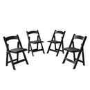 Solid Wood Upholstered Folding Chair Set, Dining Room (Set of 4) by HouseOfZazla